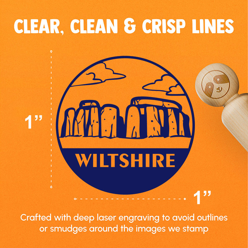 Wiltshire England Stonehenge Landmark Destination Circle Rubber Stamp for Stamping Crafting Planners