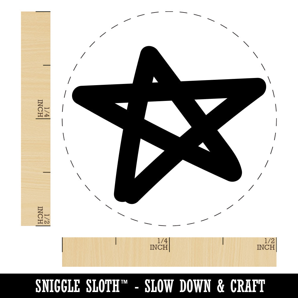 Star Doodle Rubber Stamp for Stamping Crafting Planners
