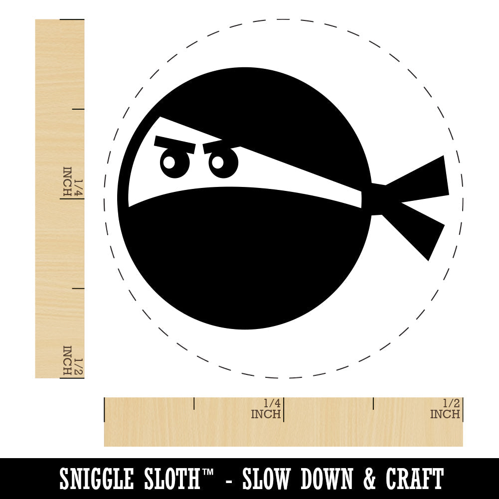 Ninja Face Funny Rubber Stamp for Stamping Crafting Planners