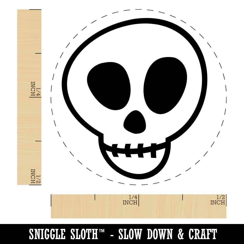 Skull Doodle Rubber Stamp for Stamping Crafting Planners