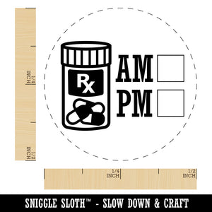 AM PM Pills Medication Prescription Tracker Rubber Stamp for Stamping Crafting Planners