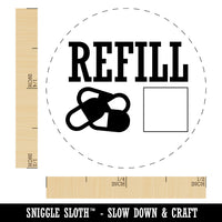 Refill Pills Medication Prescription Tracker Rubber Stamp for Stamping Crafting Planners