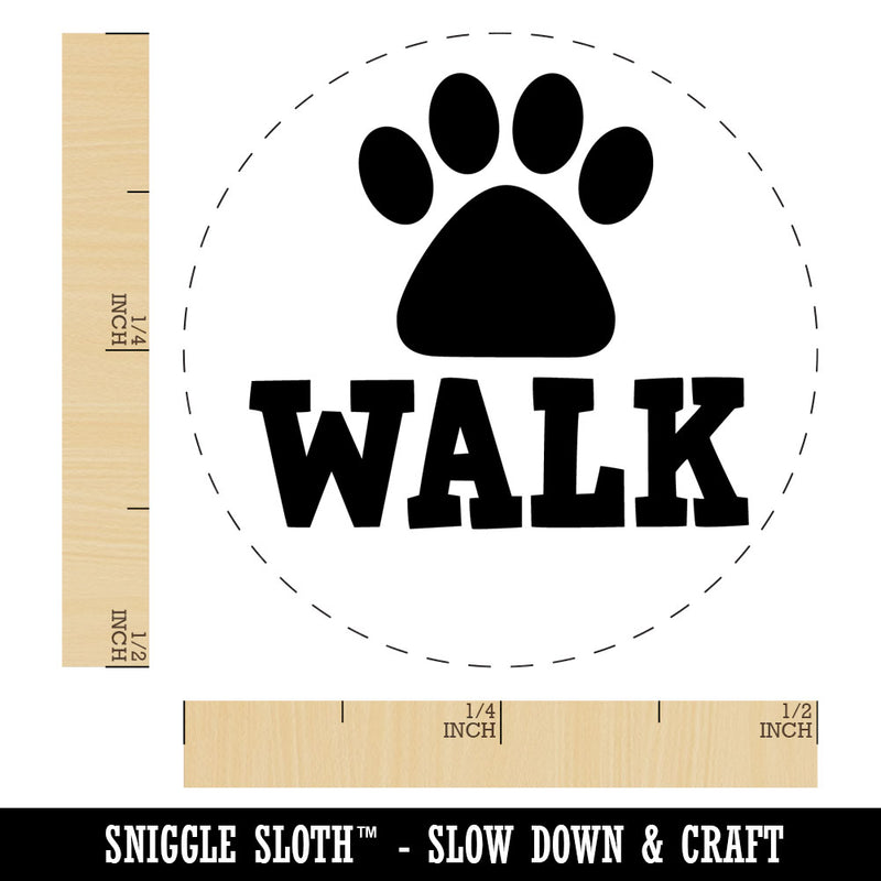 Walk Dog Paw Print Rubber Stamp for Stamping Crafting Planners