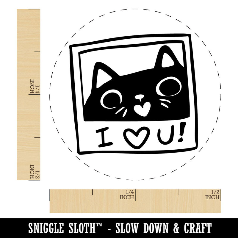 Cute Loving Kitty Cat Photo Rubber Stamp for Stamping Crafting Planners