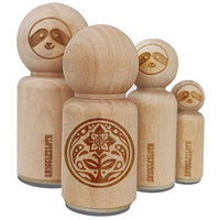 Decorative Round Flower Floral Symbol Rubber Stamp for Stamping Crafting Planners