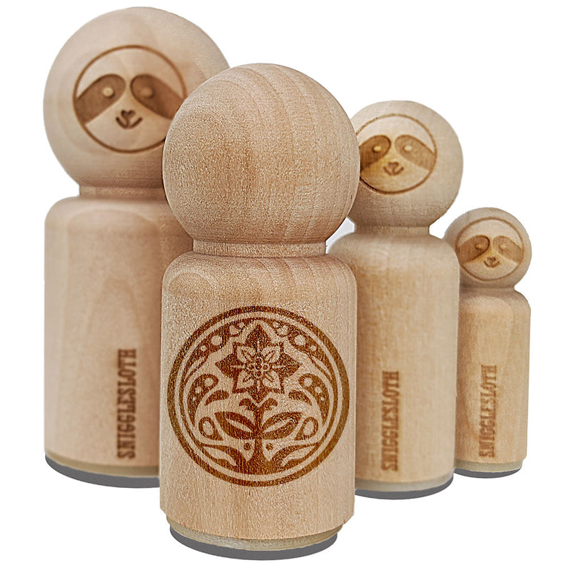 Decorative Round Flower Floral Symbol Rubber Stamp for Stamping Crafting Planners