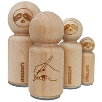 Delicate Hand with Pencil Writing Drawing Rubber Stamp for Stamping Crafting Planners