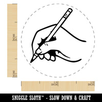 Delicate Hand with Pencil Writing Drawing Rubber Stamp for Stamping Crafting Planners