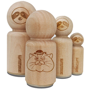 Fat Mobster Cat with Bowler Hat Rubber Stamp for Stamping Crafting Planners