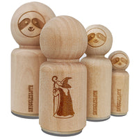 Wise Old Wizard Back Looking Away Mage Sorcerer Rubber Stamp for Stamping Crafting Planners
