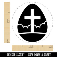 Easter Egg Christian Cross Cloudy Sky Rubber Stamp for Stamping Crafting Planners