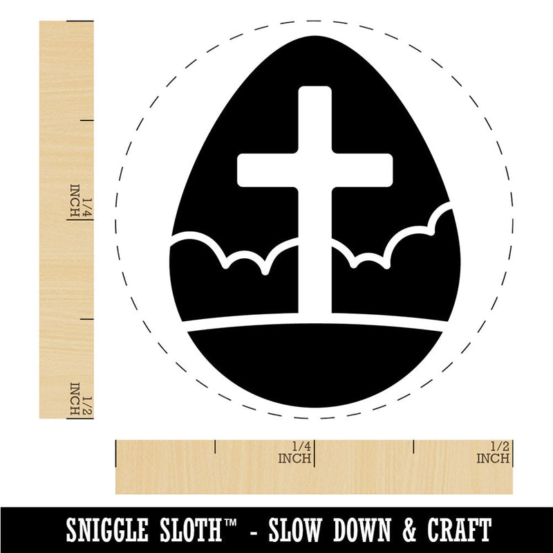 Easter Egg Christian Cross Cloudy Sky Rubber Stamp for Stamping Crafting Planners