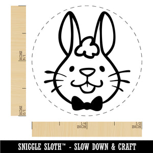 Adorable Cartoon Easter Bunny Head Rabbit Bow Tie Rubber Stamp for Stamping