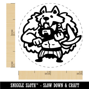 Barbarian Wolf Man Viking Warrior With Axe Rubber Stamp for Stamping Crafting