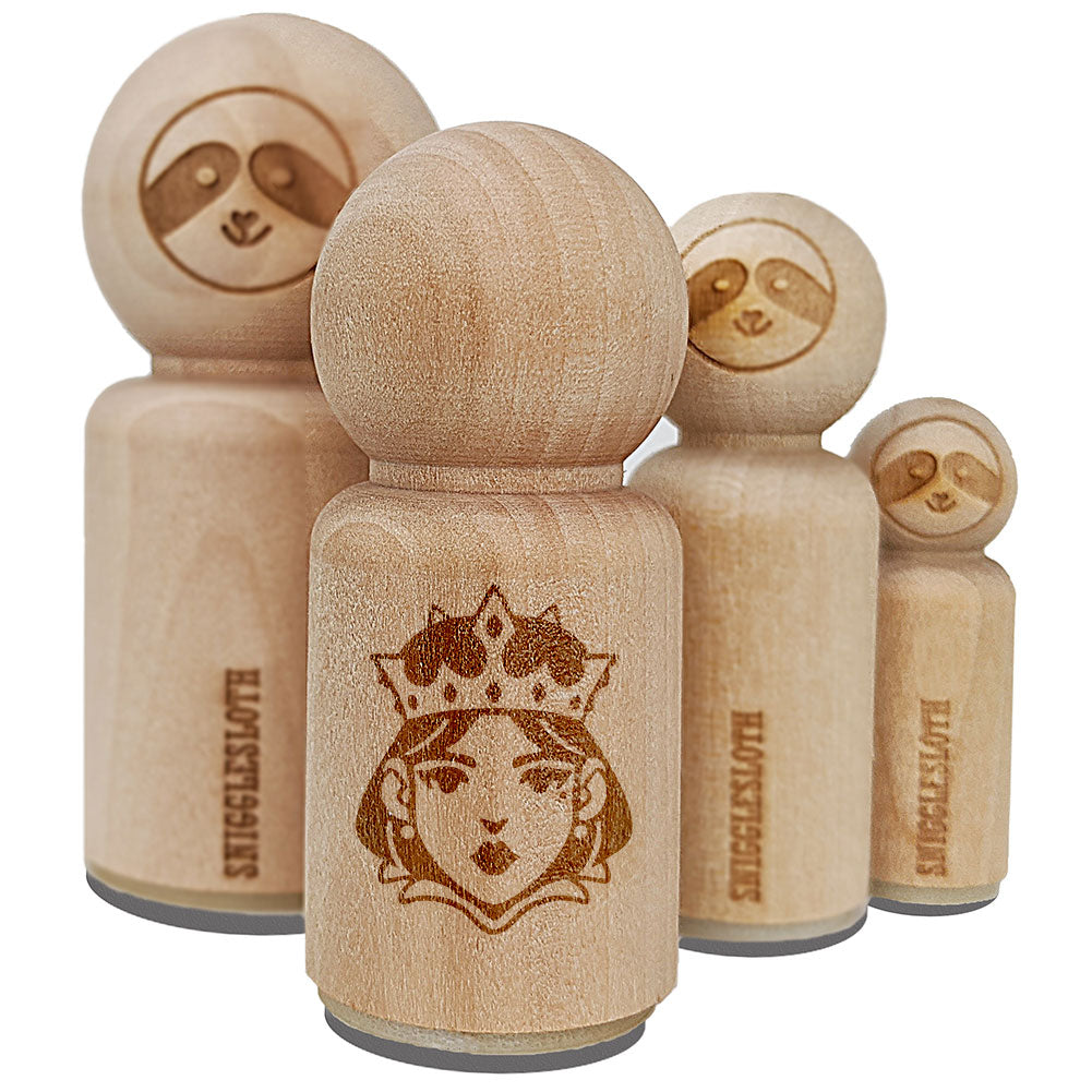 Cartoon Queen Head Medieval Crown Rubber Stamp for Stamping Crafting Planners