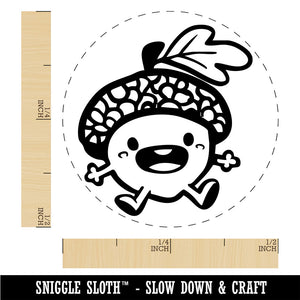 Chibi Baby Acorn Cute Oak Tree Leaf Rubber Stamp for Stamping Crafting Planners