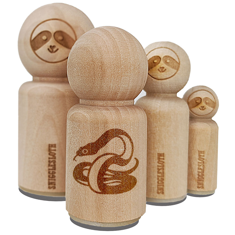 Coiled Cautious Snake Serpent Rubber Stamp for Stamping Crafting Planners