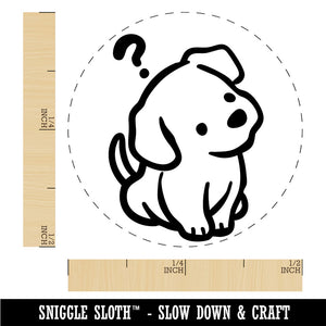 Confused Puppy Head Tilt Dog Question Mark Rubber Stamp for Stamping Crafting