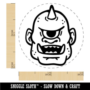 Cyclops Monster Head Fantasy Creature Rubber Stamp for Stamping Crafting Planner
