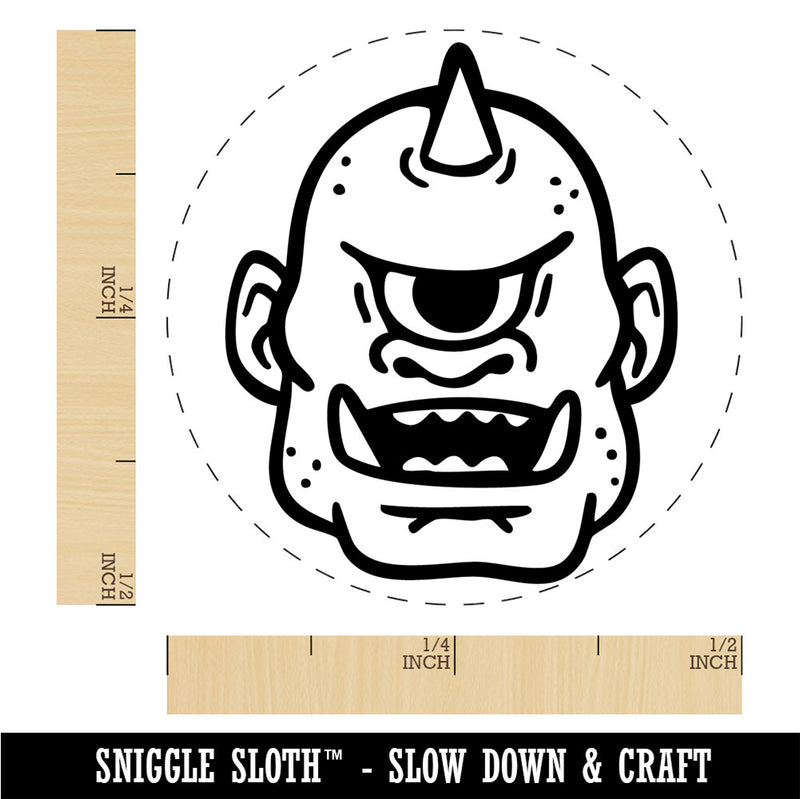 Cyclops Monster Head Fantasy Creature Rubber Stamp for Stamping Crafting Planner