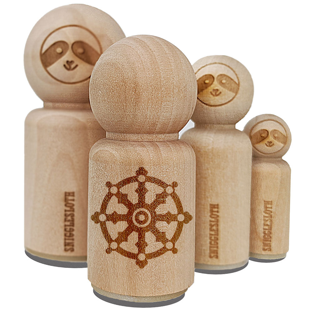 Dharma Wheel of Law Buddhism Hinduism Religion Dharmachakra Rubber Stamp