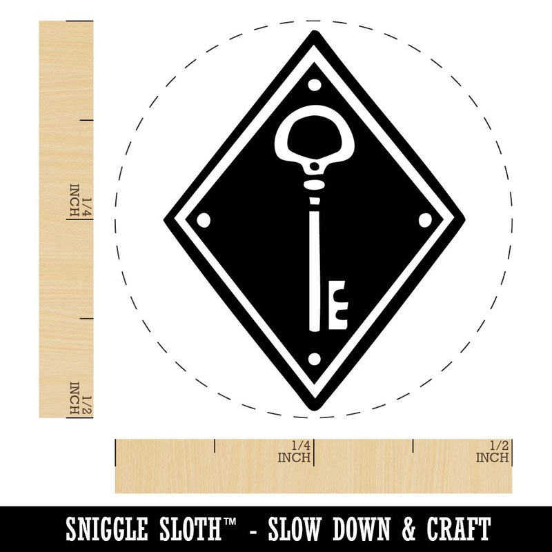 Elegant Antique Vintage Key In Diamond Rubber Stamp for Stamping Crafting