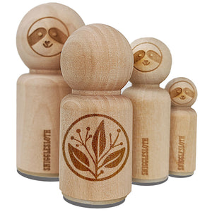 Fancy Decorative Leaves Branch in Circle Rubber Stamp for Stamping Crafting