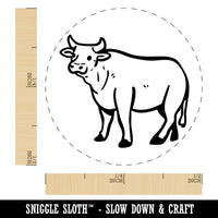 Friendly Cow Ox Cattle Farm Animal Rubber Stamp for Stamping Crafting Planners