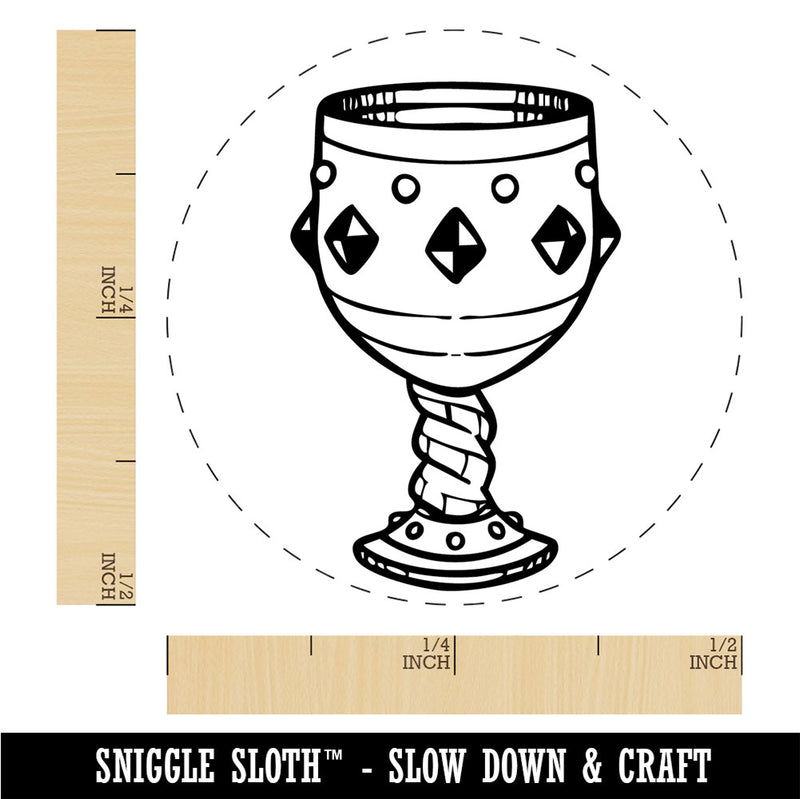 Goblet Chalice Bejeweled Medieval Cup Grail Rubber Stamp for Stamping Crafting