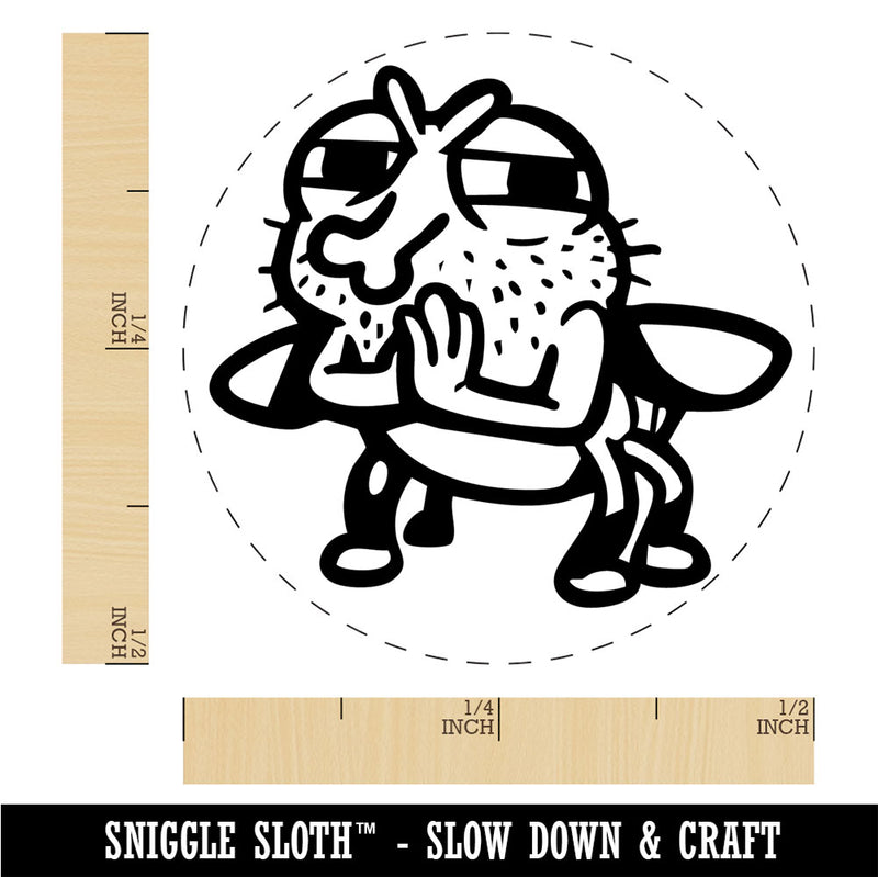 Grimey Fly Rubbing Hands Bug Insect Rubber Stamp for Stamping Crafting Planners