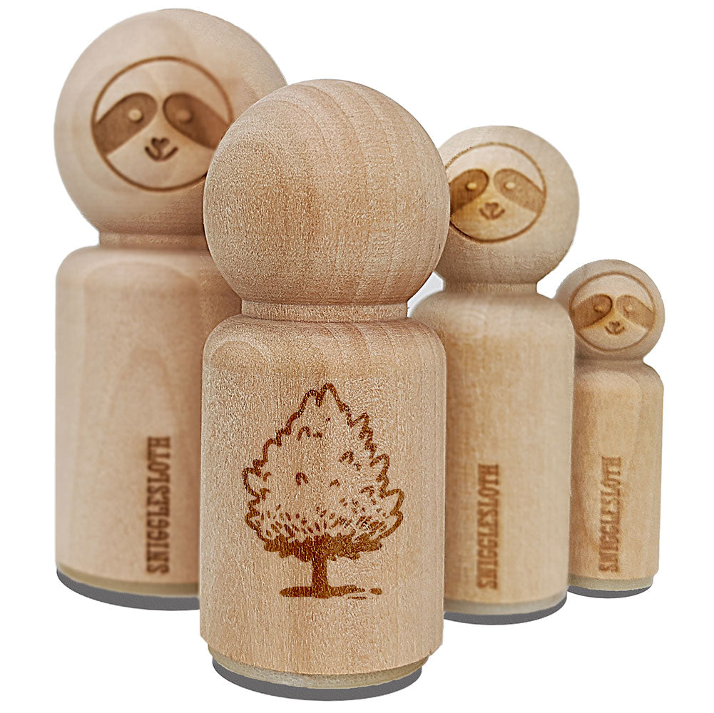 Hand Drawn Pine Bushy Tree Plant Rubber Stamp for Stamping Crafting Planners