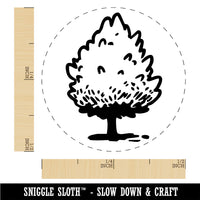 Hand Drawn Pine Bushy Tree Plant Rubber Stamp for Stamping Crafting Planners
