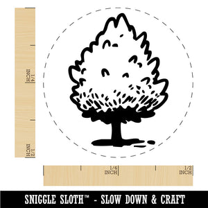 Hand Drawn Pine Bushy Tree Plant Rubber Stamp for Stamping Crafting Planners