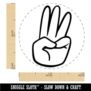 Hand Holding Up Three Fingers Rubber Stamp for Stamping Crafting Planners