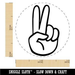 Hand Holding Up Two Fingers Peace Victory Rubber Stamp for Stamping Crafting