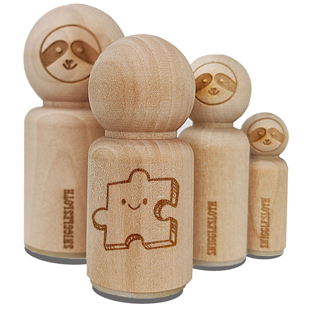 Happy Cartoon Puzzle Piece Rubber Stamp for Stamping Crafting Planners