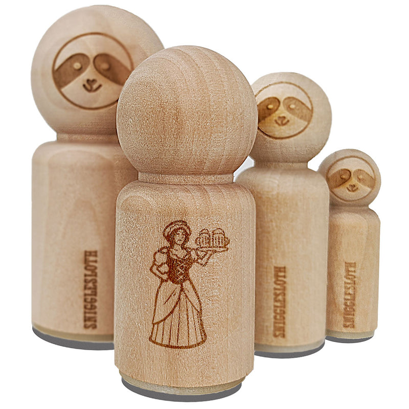 Medieval Barmaid Tavern Woman Ale Beer Rubber Stamp for Stamping Crafting