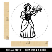 Medieval Barmaid Tavern Woman Ale Beer Rubber Stamp for Stamping Crafting