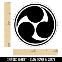 Mitsu Tomoe Japanese Shinto God Symbol Samurai Charm Rubber Stamp for Stamping