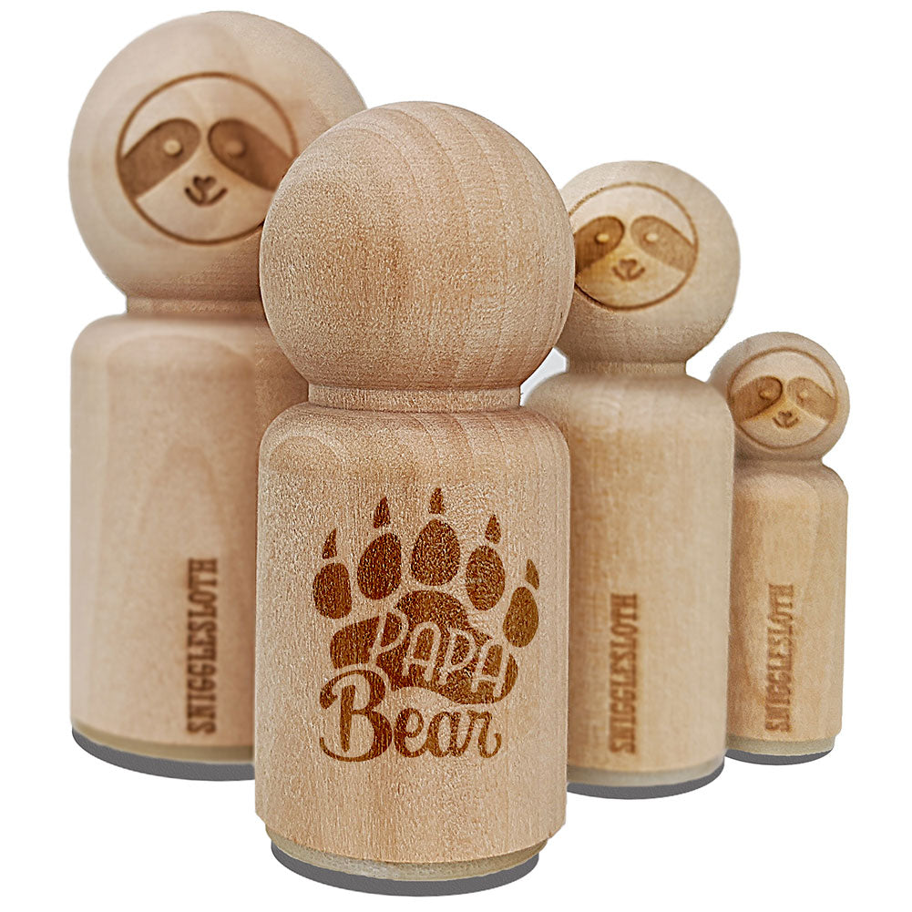 Papa Bear Father's Day Paw Family Rubber Stamp for Stamping Crafting Planners