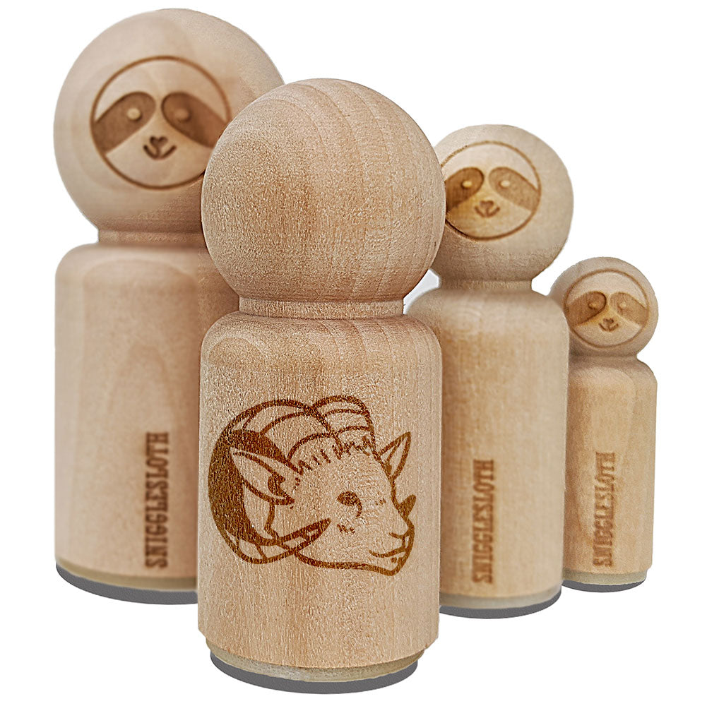Proud Horned Goat Ram Head Rubber Stamp for Stamping Crafting Planners