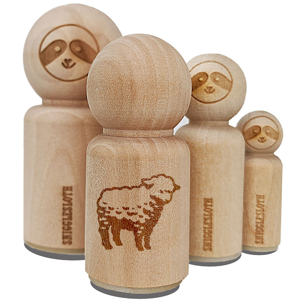 Realistic Fluffy Lamb Sheep Standing Rubber Stamp for Stamping Crafting Planners