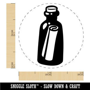 Rolled Message In A Bottle Secret Rubber Stamp for Stamping Crafting Planners
