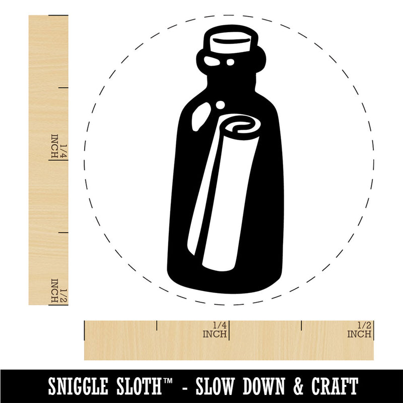Rolled Message In A Bottle Secret Rubber Stamp for Stamping Crafting Planners