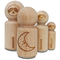 Sleeping Crescent Moon Vintage Face Rubber Stamp for Stamping Crafting Planners