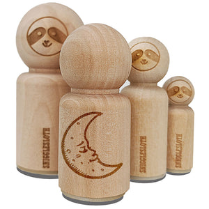 Sleeping Crescent Moon Vintage Face Rubber Stamp for Stamping Crafting Planners
