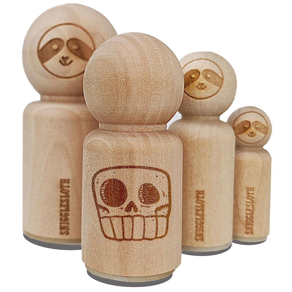 Square Cartoon Skull Skeleton Bones Rubber Stamp for Stamping Crafting Planners