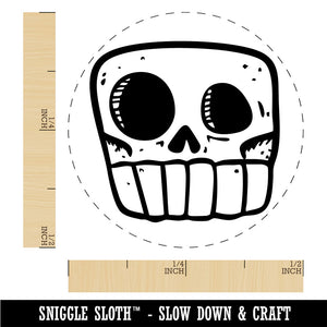 Square Cartoon Skull Skeleton Bones Rubber Stamp for Stamping Crafting Planners