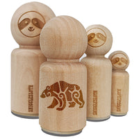 Tribal Southwestern Bear Sun Swirls Rubber Stamp for Stamping Crafting Planners