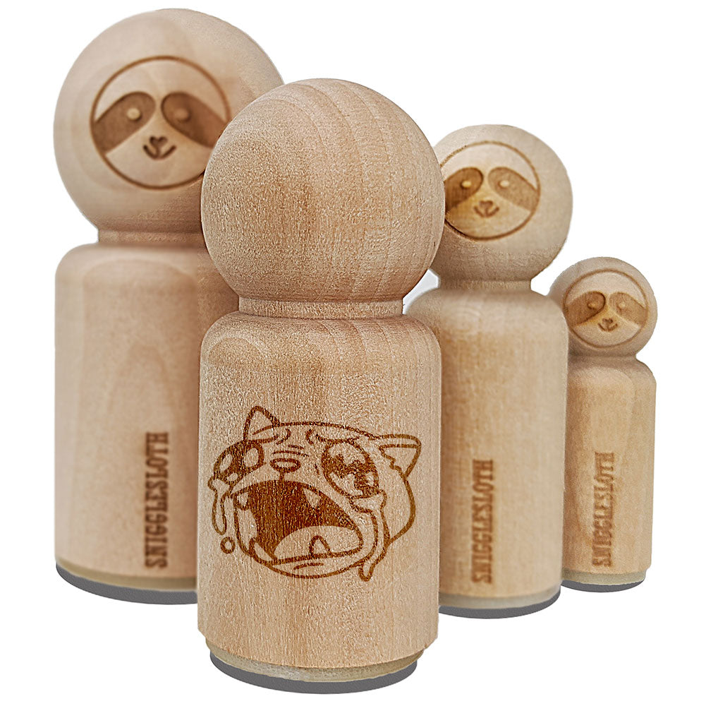 Ugly Crying Cat Watery Eyes Tears Rubber Stamp for Stamping Crafting Planners